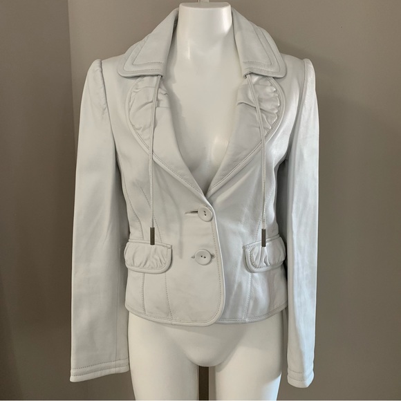 RUDSAK - White Leather Jacket - Picture 1 of 12